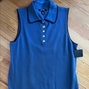 BCBG Royal Blue Sleeveless Knit Top